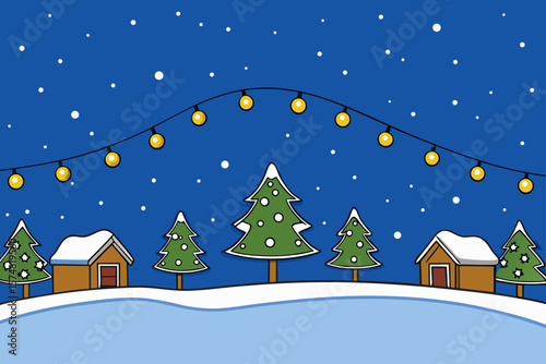 winter night landscape