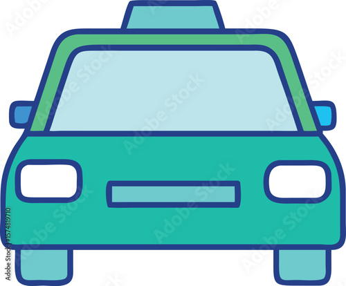 Taxi Cab Icon. Simple Flat Vector Illustration for Transportation and Travel.