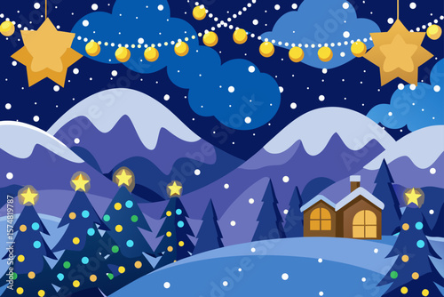 winter night landscape