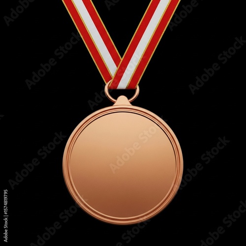 bronze medal with ribbon