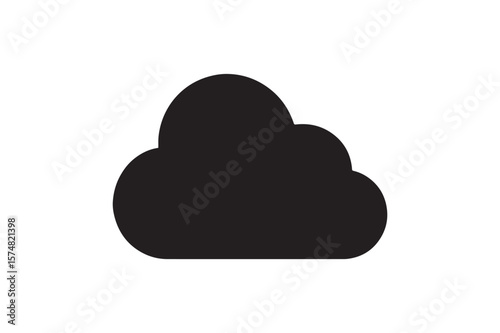 Overcast icon silhouette vector with white background