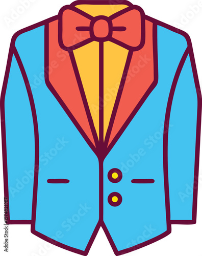 Tuxedo Groom Suit Icon, Formal Event Vector
