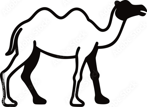 Dromedary Camel Icon, Simple Desert Animal Vector
