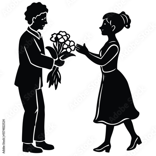  wedding couple silhouettes in love