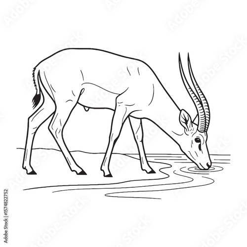 Expansive Antelope Ancient Aura Realm - Antelope vector - Antelope Line art - Antelope Drawing - Vector Lineart of Antelope - Antelope icon - its iconic creature enduring essence

