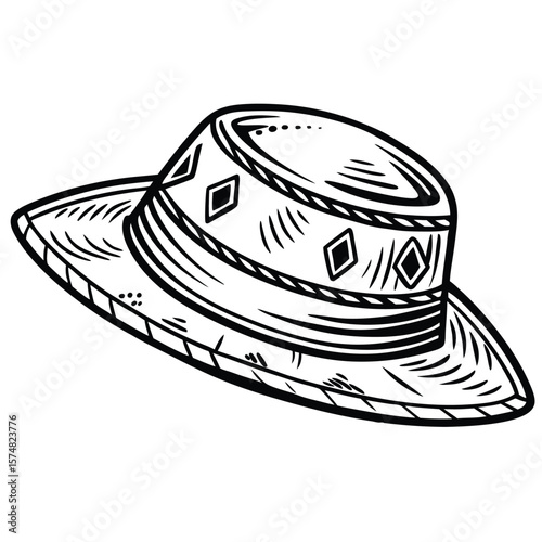 Hat in black and white