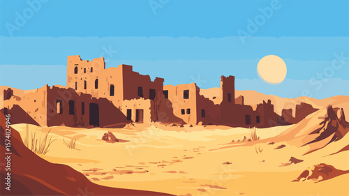 Remnants of a Desolate Desert Landscape: Eerie and Surreal Scene for Graphic Design Projects