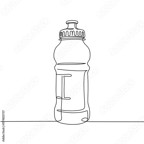 Sports drink bottle illustrated with nutrition facts in minimalist style  