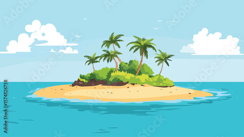 Exquisite Island Oasis with Turquoise Waters � Ideal for Travel and Vacation Concepts