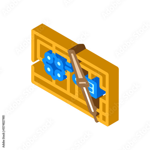 soldering iron circuit isometric icon vector illustration
