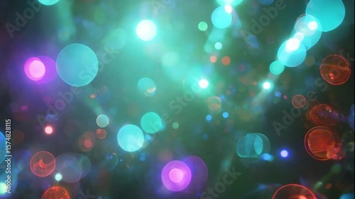 Blurred bokeh lights slowly moving across a dark gradient background in a dreamy loop


