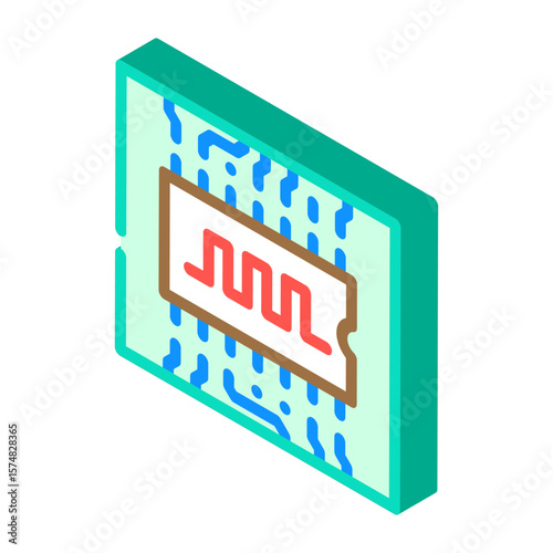 digital signal path board isometric icon vector illustration