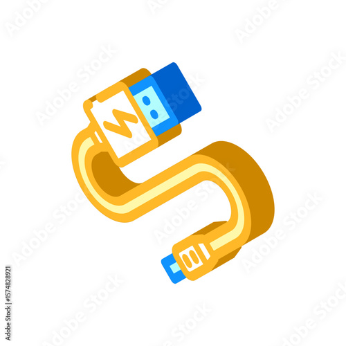 usb powered isometric icon vector illustration