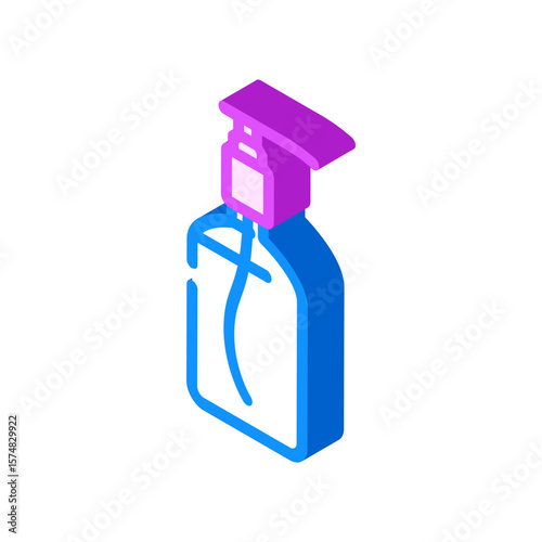 transparent soap bottle design isometric icon vector illustration