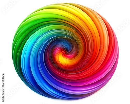 abstract colorful spiral design showcasing a vibra isolated on white background, png, ai generated.