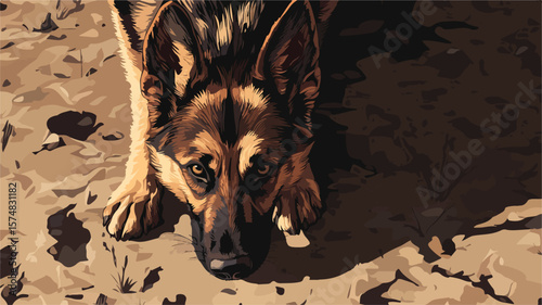 Warrior Keeping Watch: Eyes and Ears on the Ground - Professional Image Usage