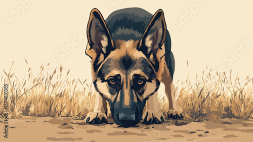 War depiction with eyes and ears on the ground for surveillance and reconnaissance