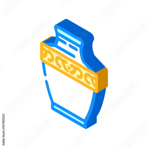 funeral urn mortality isometric icon vector illustration