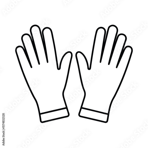black gloves isolated on white