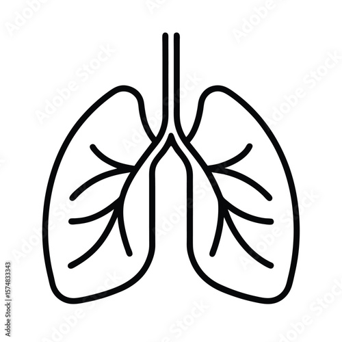 vector illustration of an lungs