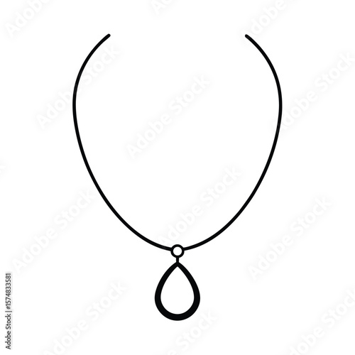 silver necklace vector illustration