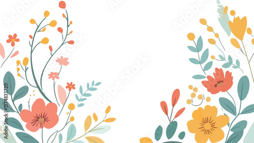 Elegant Simple Geometric Flower Frame with Beautiful Semicircle Design