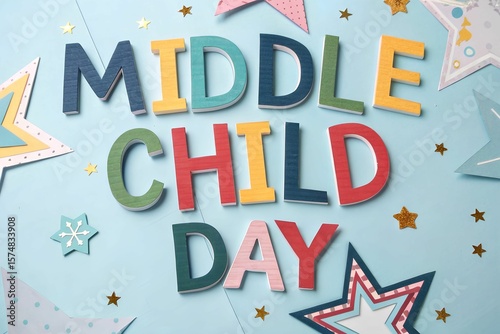 Celebrate middle child day with stars and letters