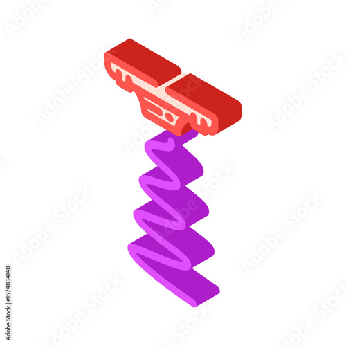 sound sensor waveform isometric icon vector illustration