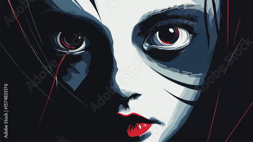 Puppeteer Face Reflecting in Cold Eyes