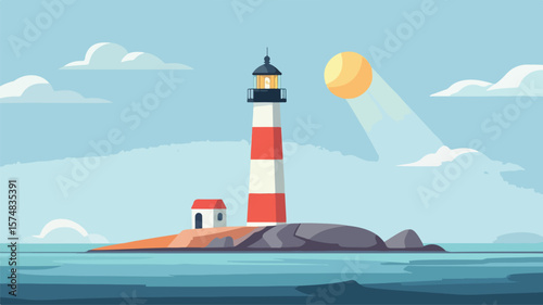 Solar-Powered Lighthouse Testament in Stunning Image
