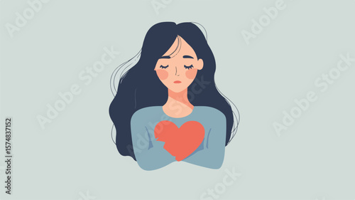 Young Woman Expressing Heartbreak with Sad Expression - Emotional Concept Image