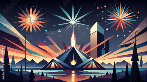 fireworks over the river