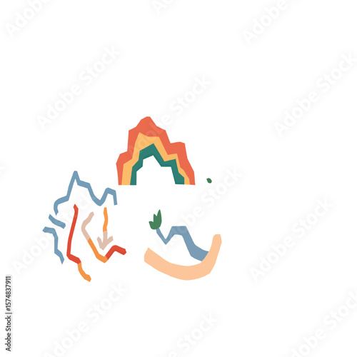 ector Silhouette of Intertwined Abstract Ribbons – DNA-Inspired Decorative Symbol on White Background