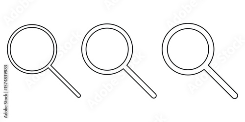 Search icon set. Magnifying glass symbol. Loupe logo. Magnifying glass icon vector illustration. eps 10