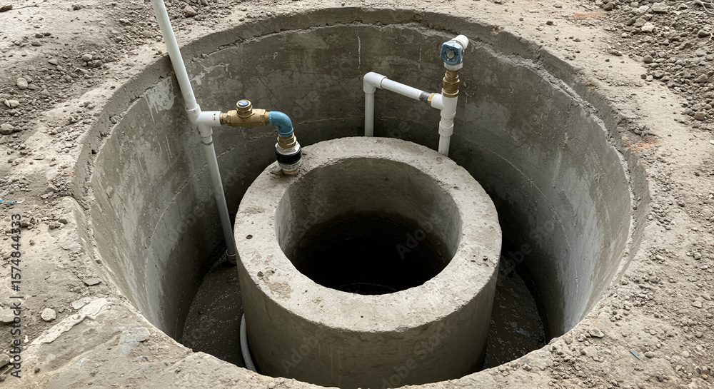 Well Construction with Concrete Rings and Plumbing Well Construction with Concrete Rings and Plumbing