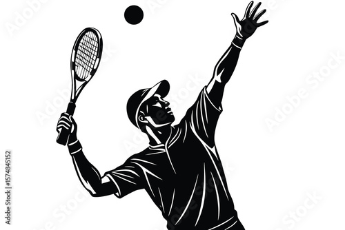 tennis player silhouette vector