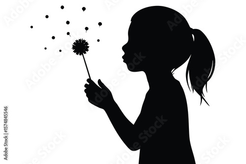 girl blowing dandelion