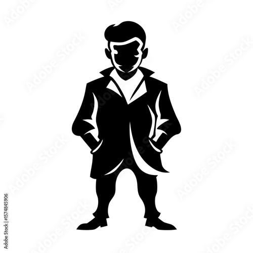 Classic Man Character Silhouettes Set – Detective, Spy, Gangster, Businessman, Gentleman Vector Cliparts on White
