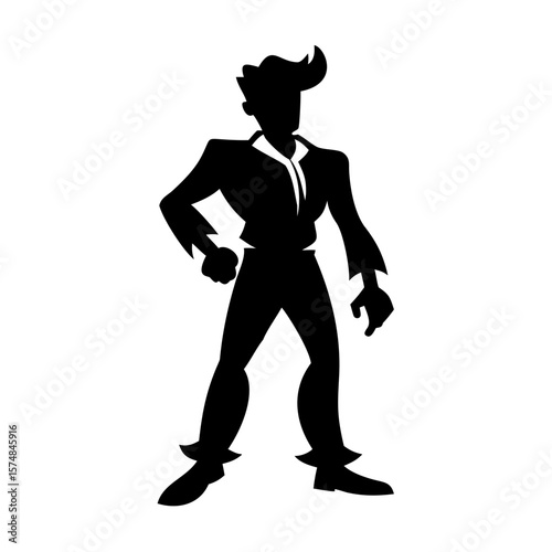 Classic Man Character Silhouettes Set – Detective, Spy, Gangster, Businessman, Gentleman Vector Cliparts on White