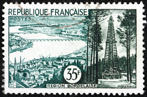 Postage stamp France 1957 View of Bordeaux, Gironde Department, France