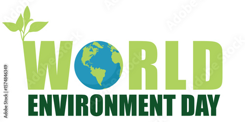 Planet Earth with green sprout and leaves. Eco-friendly concept for Earth Day, World Environment Day, and nature conservation