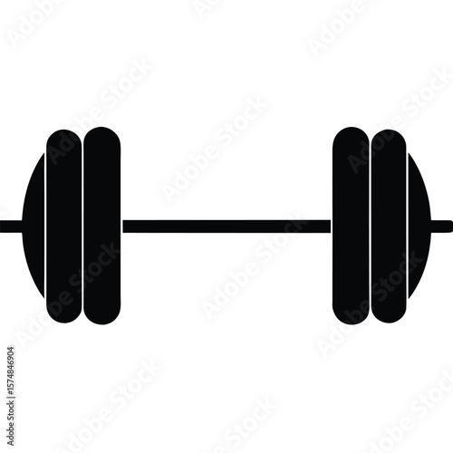 Black barbell weights on white background weightlifting