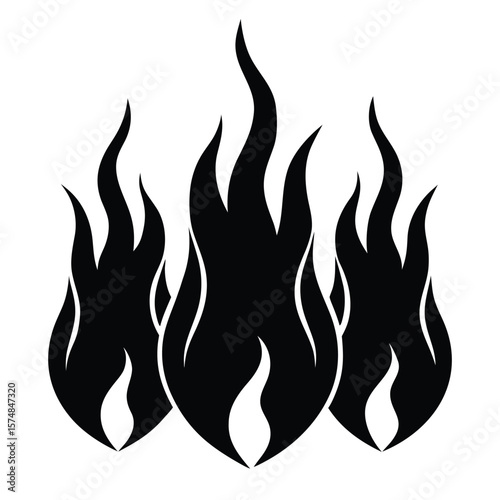 Black flames fire heat