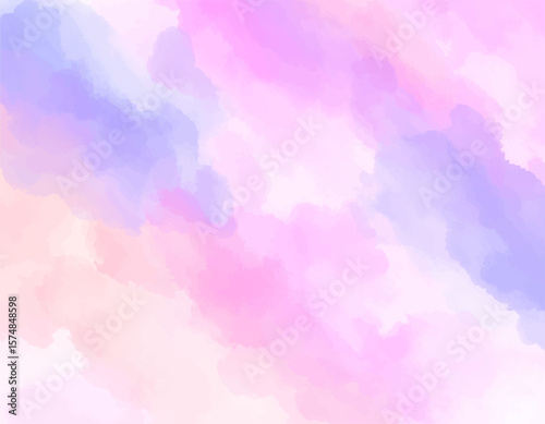 Bright soft abstract watercolor wash. Light purple pink watercolor design. Watercolor pastel texture illustration. Artistic soft pastel paint background. Soft abstract dreamy color texture