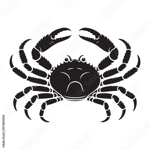 crab  vector silhouette on white background