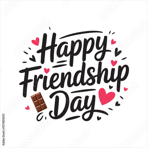 Happy Friendship Day greeting: A vibrant and heartwarming greeting for Friendship Day, celebrating the bonds of friendship with a touch of sweetness, love and sharing.