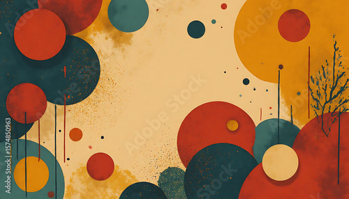 Abstract Colorful Circle Pattern on Artistic Background for Creative Design