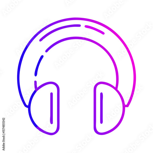 Headphones in modern style with colorful gradient design  