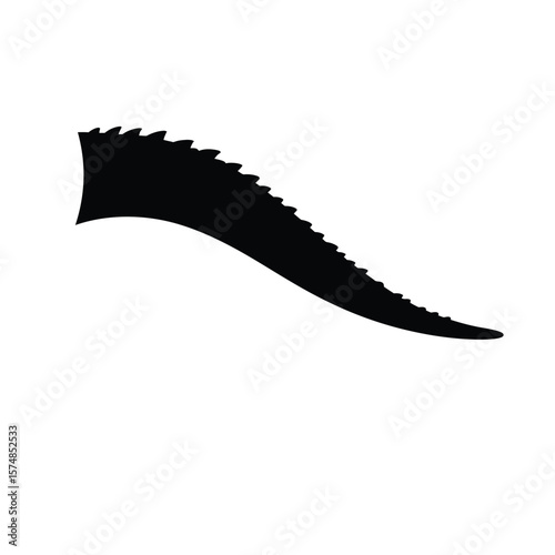 Black dinosaur tail icon with spikes white