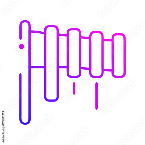 Colorful graphic design of xylophone in minimalist style  